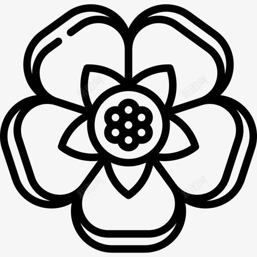 芙蓉热带花2线形svg_新图网 https://ixintu.com 芙蓉 热带 线形