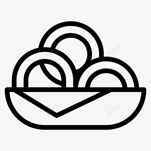 洋葱快餐食物svg_新图网 https://ixintu.com 快餐 洋葱 食物 戒指 零食 轮廓 图标