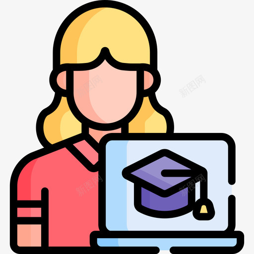 学生在线学习122线颜色svg_新图网 https://ixintu.com 学生 在线学习 颜色