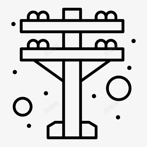 电力电塔电子加粗线svg_新图网 https://ixintu.com 电力 电塔 电子 加粗 粗线