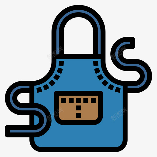 围裙厨房用具6线性颜色svg_新图网 https://ixintu.com 围裙 厨房用具 线性 颜色