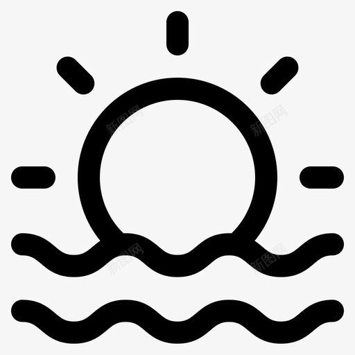 日落在海洋光夏天svg_新图网 https://ixintu.com 日落 落在 海洋 夏天 日出 太阳 阳线
