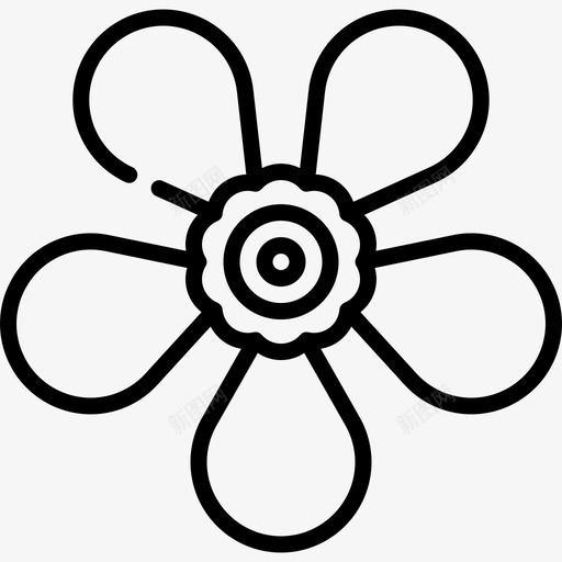 三叶草热带花2线形svg_新图网 https://ixintu.com 三叶 叶草 热带 线形