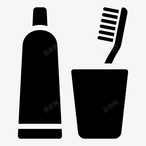 牙刷和牙膏牙齿卫生牙医svg_新图网 https://ixintu.com 牙刷 牙膏 牙齿 卫生 牙医 浴室 配件