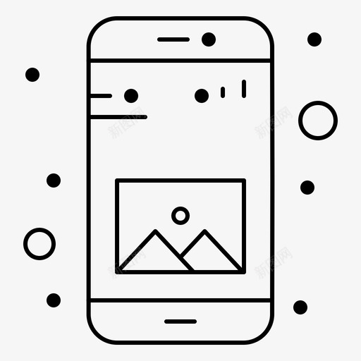 应用程序图库移动svg_新图网 https://ixintu.com 应用程序 图库 移动 android 细线