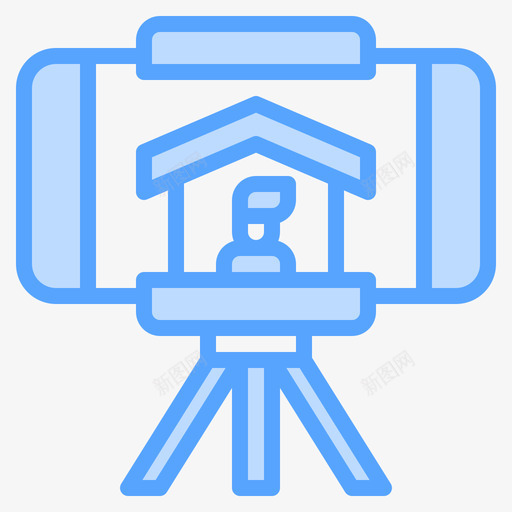 视频会议在家工作87蓝色svg_新图网 https://ixintu.com 视频会议 在家 工作 蓝色