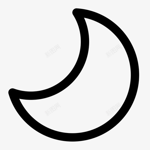 月亮晚上夜间模式夜间晴线性svg_新图网 https://ixintu.com 夜间 月亮 晚上 模式 线性