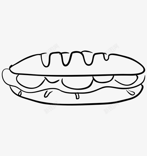 热狗三明治快餐热狗汉堡svg_新图网 https://ixintu.com 热狗 三明治 食品 快餐 汉堡 垃圾 一套 饮料 轮廓 向量 图标