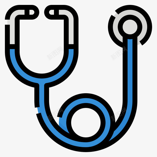 听诊器医用303线性颜色svg_新图网 https://ixintu.com 听诊器 医用 线性 颜色
