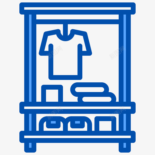 衣架家具和装饰4蓝色svg_新图网 https://ixintu.com 衣架 家具 装饰 蓝色