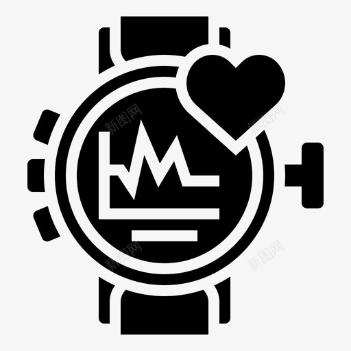 心率健康监视器svg_新图网 https://ixintu.com 心率 健康 监视器 智能 手表 潜水 元素 glyph 000011