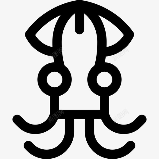 鱿鱼海洋生物63直系svg_新图网 https://ixintu.com 鱿鱼 海洋生物 直系