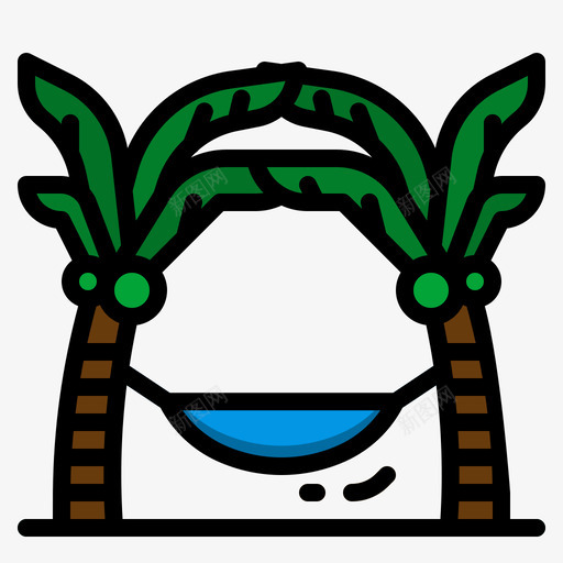 吊床夏季时间10线性颜色svg_新图网 https://ixintu.com 吊床 夏季 时间 线性 颜色