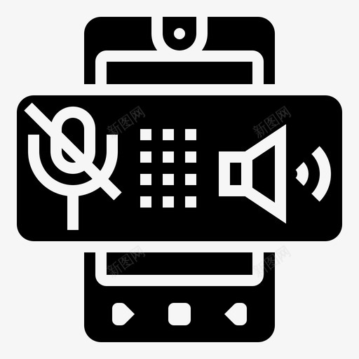 语音应答模式智能手机svg_新图网 https://ixintu.com 语音 应答 模式 智能 手机 声音 识别 字形