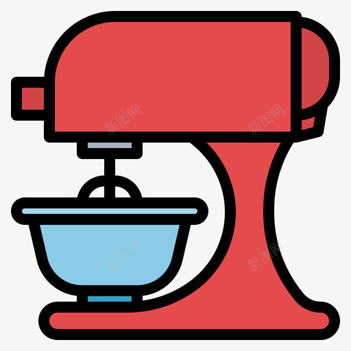 搅拌机烹饪134线性颜色svg_新图网 https://ixintu.com 搅拌机 烹饪 线性 颜色