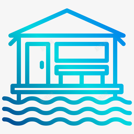 海滩别墅夏季19线性坡度svg_新图网 https://ixintu.com 海滩 别墅 夏季 线性 坡度