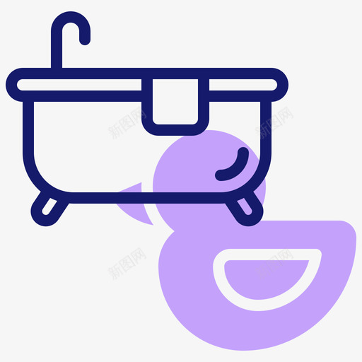 浴缸温馨的家线性颜色svg_新图网 https://ixintu.com 浴缸 温馨 线性 颜色