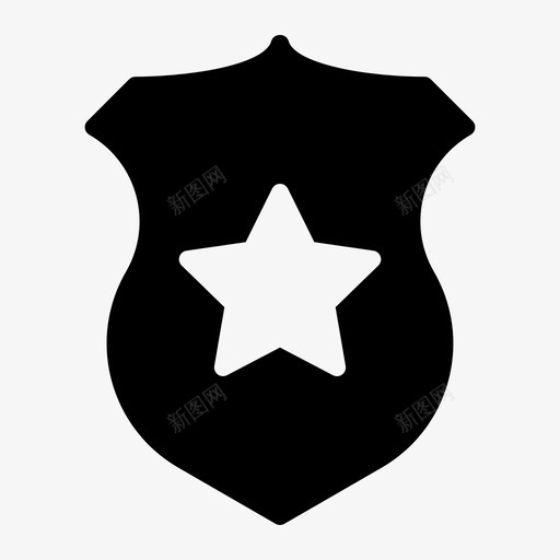 警徽警察警长svg_新图网 https://ixintu.com 警徽 明星 警察 警长