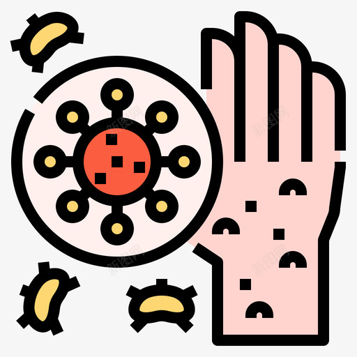病毒个人卫生6线颜色svg_新图网 https://ixintu.com 病毒 个人 卫生 颜色