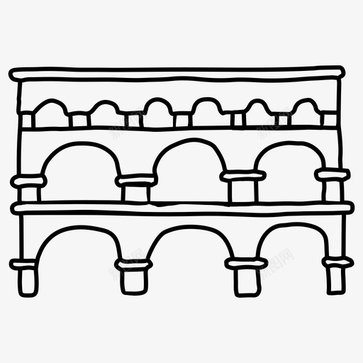 加德桥渡槽桥svg_新图网 https://ixintu.com 加德 渡槽 法国 罗马 世界 标志性 建筑 科纳