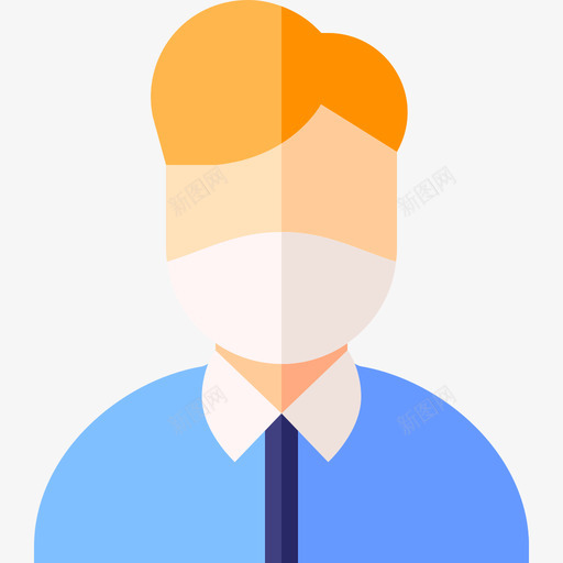 办公室带医用面具的阿凡达2号扁平svg_新图网 https://ixintu.com 办公室 医用 面具 阿凡 2号 扁平