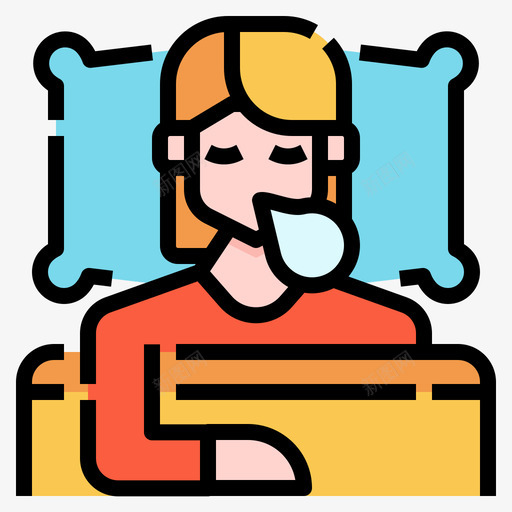 睡眠保健和卫生线性颜色svg_新图网 https://ixintu.com 睡眠 保健 卫生 线性 颜色