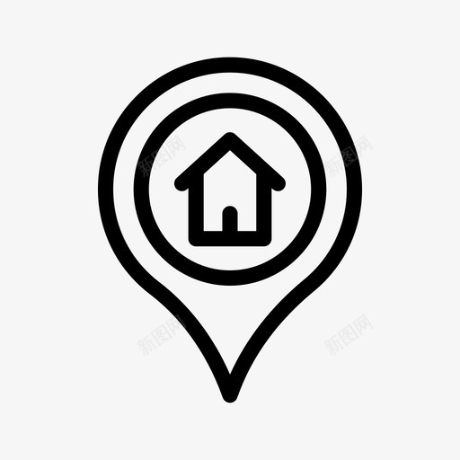 房子位置gps家svg_新图网 https://ixintu.com 房子 位置 地图 gps 导航 航线 符号