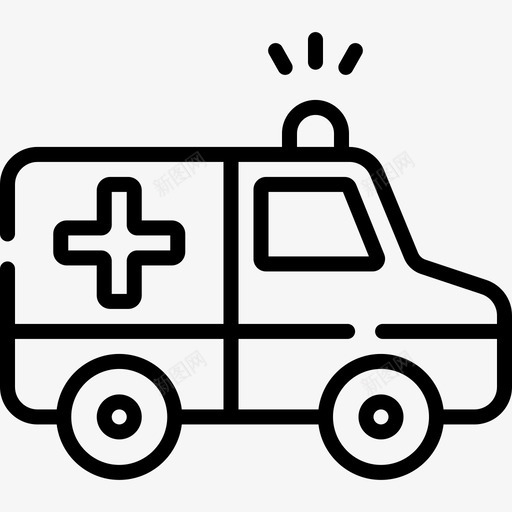 救护车医疗保健34直线型svg_新图网 https://ixintu.com 救护车 医疗保健 直线 线型
