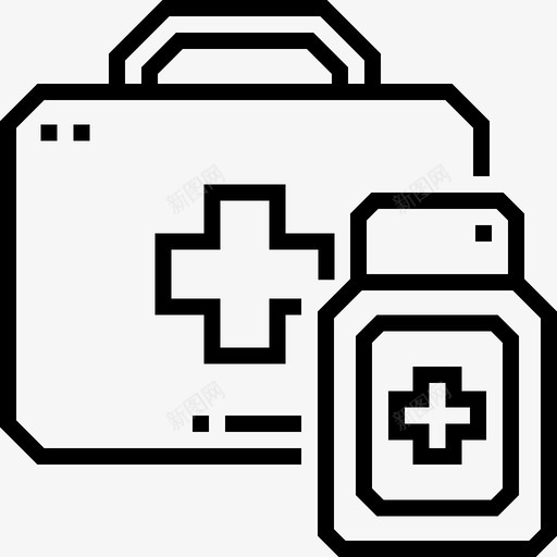 急救箱家用物品49线性svg_新图网 https://ixintu.com 急救箱 家用 物品 线性