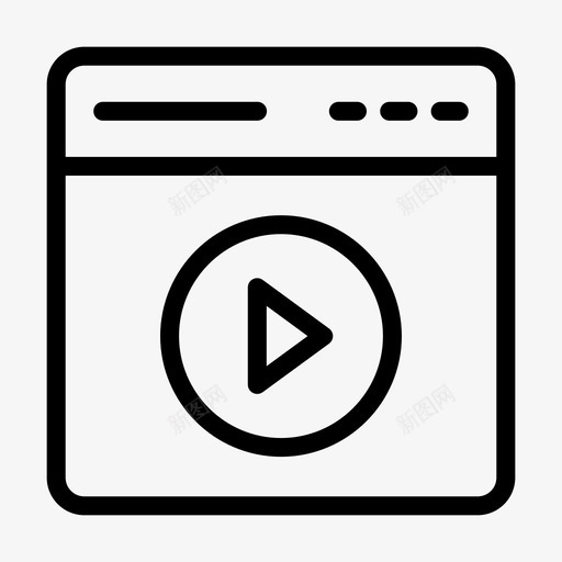 网页视频广告营销svg_新图网 https://ixintu.com 网页 视频 广告 营销 播放 媒体 字形