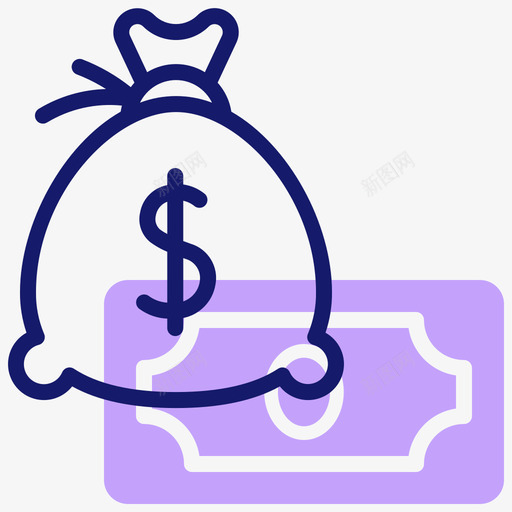 钱袋商务包2线性颜色svg_新图网 https://ixintu.com 钱袋 商务 线性 颜色