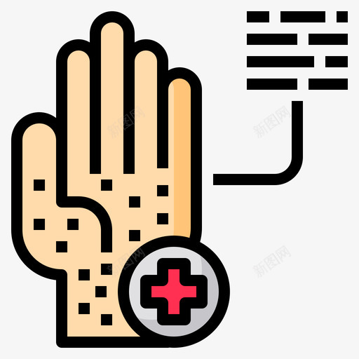 皮疹过敏15线状颜色svg_新图网 https://ixintu.com 皮疹 过敏 线状 颜色