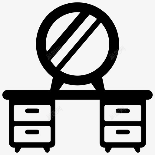 梳妆台家具化妆台svg_新图网 https://ixintu.com 梳妆台 家具 化妆台 家居 生活 字形 矢量 矢量图 图标