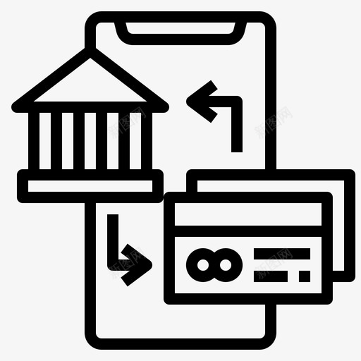 银行在线智能手机应用程序20线性svg_新图网 https://ixintu.com 银行 在线 智能 手机 应用程序 线性