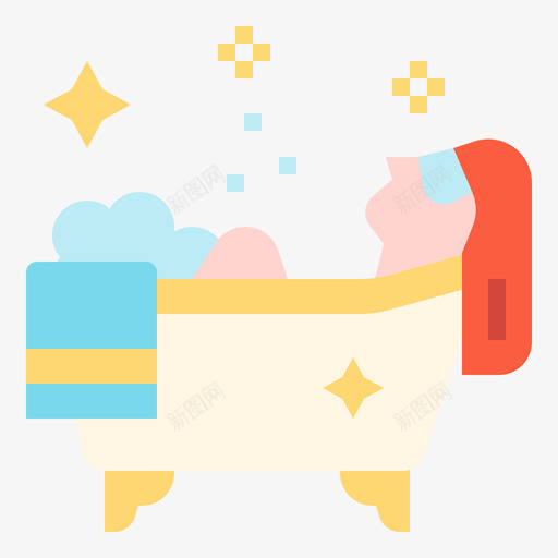 浴缸个人卫生5扁平svg_新图网 https://ixintu.com 浴缸 个人 卫生 扁平