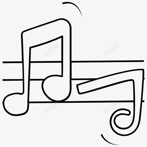 音符音乐旋律节奏歌曲svg_新图网 https://ixintu.com 音符 旋律 歌曲 音乐 节奏 教育 线图 图标