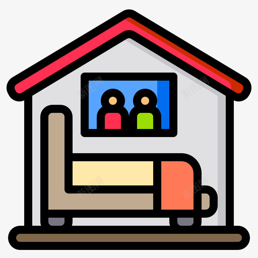睡觉在家放松3线性颜色svg_新图网 https://ixintu.com 睡觉 在家 放松 线性 颜色