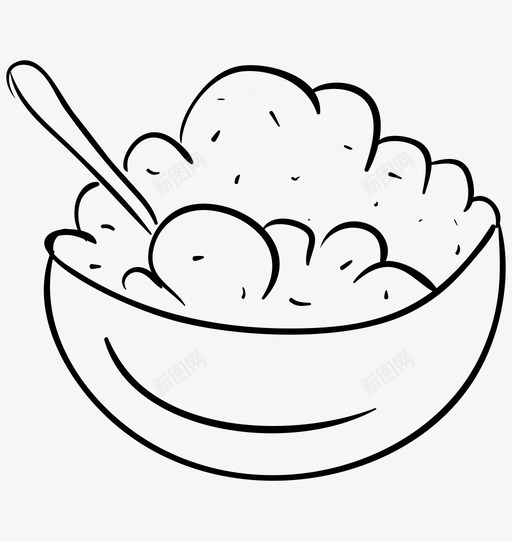 饭碗食物健康饮食svg_新图网 https://ixintu.com 饭碗 食物 健康饮食 一套 饮料 轮廓 向量 图标