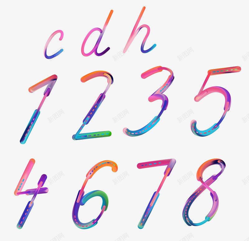 Balloon炫酷彩色渐变数字png_新图网 https://ixintu.com Balloon 炫酷 彩色 渐变 数字