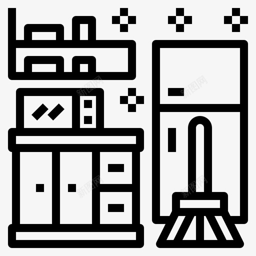 厨房清洁160线性svg_新图网 https://ixintu.com 厨房 清洁 线性