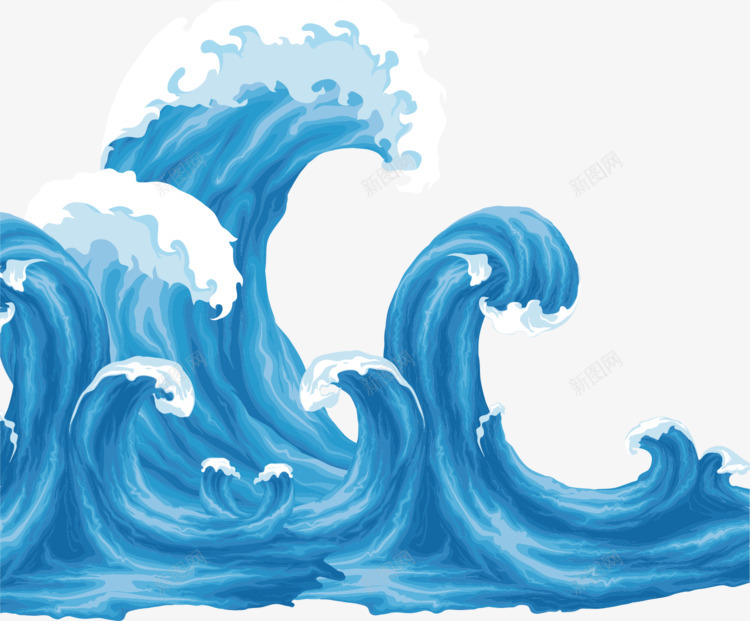 水浪花模板png免抠素材_新图网 https://ixintu.com 浪花 模板