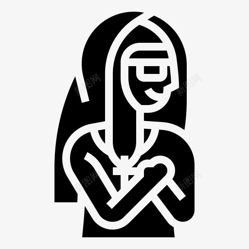 修女基督徒教堂svg_新图网 https://ixintu.com 修女 基督徒 教堂 祈祷 宗教 职业女性 雕文 0000012