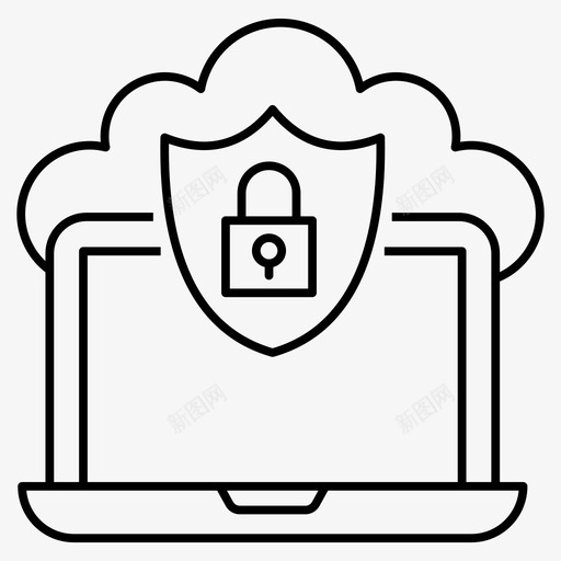 云保护云安全数据安全svg_新图网 https://ixintu.com 保护 安全 数据 网络 通信线路 图标