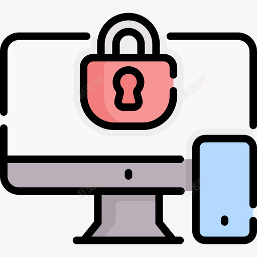 计算机网络安全57线性彩色svg_新图网 https://ixintu.com 计算机 网络安全 线性 彩色