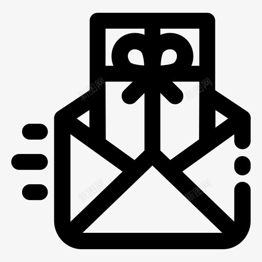 发送礼品卡问候语邮件svg_新图网 https://ixintu.com 发送 礼品 问候语 邮件 电子商务 基本 轮廓 笔划