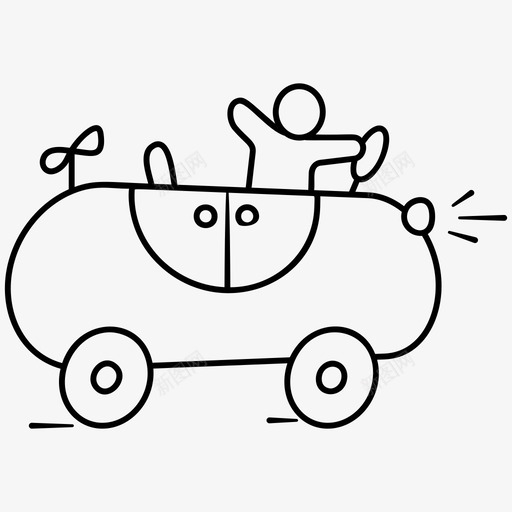 玩具车婴儿车发条车svg_新图网 https://ixintu.com 玩具车 发条 婴儿车 玩具 儿童车 运输线 图标