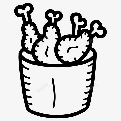 鸡翅烤鸡鸡腿svg_新图网 https://ixintu.com 鸡翅 烤鸡 鸡腿 快餐 垃圾 食品 腿片 食物 饮料 手绘 图标