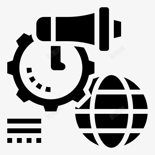 数字营销广告自动化svg_新图网 https://ixintu.com 数字 营销 广告 自动化 全球 glyph