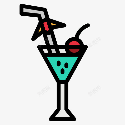 鸡尾酒夏季时间10线性颜色svg_新图网 https://ixintu.com 鸡尾酒 夏季 时间 线性 颜色