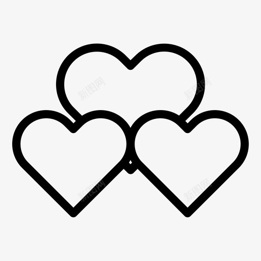 婚礼心形连环svg_新图网 https://ixintu.com 婚礼 心形 连环 已婚 creatype 大纲